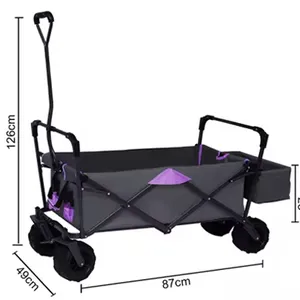 Garden utility kids wagon foldable with cover rolling cart trolley cart shopping folding wagon