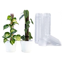Pôle de mousse de Sphagnum empilable auto-arrosage pôle de mousse en plastique bâton de plante en plastique Transparent pour le jardin de la maison