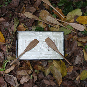 Sunshine Hemu Wooden Spatula Acacia Wood Long Handle Nonstick For Stir Frying Salad Mixing - Product Image 4