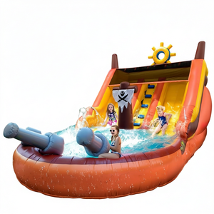 Pirate Inflatable Water Slide PVC Outdoor Splash Pool Slide for Adults and <b>Kids</b> Backyard Commercial <b>Play</b> - Product Image 1