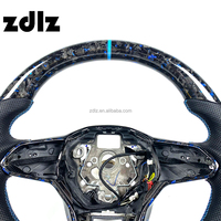 Volant en cuir perforé personnalisé bleu poudre en fibre de carbone forgée pour VW Golf 8, compatible avec Volkswagen Mk8 GTI Tiguan
