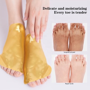 Collagène en gros 24K Or Nourrissant Soin des <span class=keywords><strong>pieds</strong></span> Exfoliant Masque pour les <span class=keywords><strong>pieds</strong></span> Nettoyant Masque pour les <span class=keywords><strong>pieds</strong></span> Hydratant Exfoliant Logo personnalisé - Product Image 3