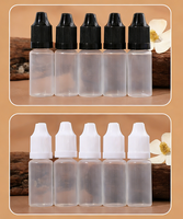 Botella transparente de 10 ml con tapón de seguridad PP, anillo antirrobo y tapón corto para gotas oftálmicas