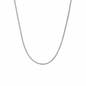 สร้อยคอแฟชั่นคลาสสิคแบบโซ่ข้าวสาลีขนาด 2.4 มม. ชุบทอง 18K และโรสโกลด์ ประดับมุกและเพชรเป็นหินหลัก ชุบโรเดียม - Product Image 1