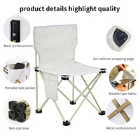 Ensemble table et chaises pliantes de camping en tissu Oxford 600D, chaise de camping portable en acier