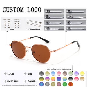 Gafas de Sol Unisex Ovaladas con Marco Metálico, Lentes Degradados en Morado, 100% Protección UV, Estilo Retro para Adultos - Product Image 2