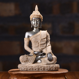 Statue décorative <span class=keywords><strong>en</strong></span> résine pour maison de dieu <span class=keywords><strong>bouddha</strong></span> d'<span class=keywords><strong>or</strong></span> noir, prête à être expédiée <span class=keywords><strong>en</strong></span> asie thaïlande - Product Image 4