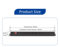 Unité de distribution d'alimentation (PDU) sur rack, 16A, IP44, certifiée CE, 12 prises, en aluminium, pour armoire de serveur 250V, personnalisable en usine