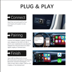 Adaptateur sans fil Carplay Android Auto Ai Box Plug and Play Connexion rapide et stable Kit de mise à niveau du système multimédia - Product Image 5