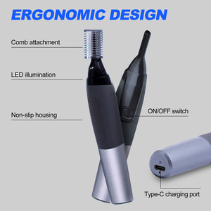 2025 Painless <b>Usb</b> Rechargeable Nose Hair Trimmer, Eyebrow& Ear and Trimmer for Men, Professional Facial Sf-1011 - Product Image 4