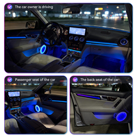 KYNCHO pour Mercedes Classe C W204, éclairage d'ambiance LED 64 couleurs, symphonie de lumières, contrôle par application Bluetooth, éclairage intérieur automobile 12V, invisible