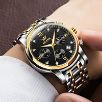 Reloj de Cuarzo OLEVS 2858 para Hombre, de Moda para Negocios con Correa de Acero Inoxidable, Resistente al Agua, Personalización de Logotipo, de Fábrica en Shenzhen