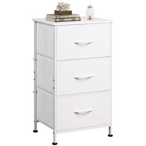 Gabinete de Almacenamiento SENYU Blanco de 3 Cajones con Ruedas, Diseño Minimalista para Dormitorio, Estructura Metálica, Panel MDF, Mueble Modular - Product Image 6