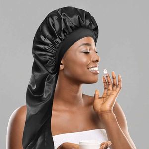 Promoción: Gorro de Dormir de Satén Largo y Suave con Banda Elástica para Mujer, Ideal para el Cuidado del Cabello y Trenzas - Product Image 3