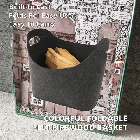 Manufacturer Wholesale Eco-Friendly Durable Wool Felt Storage Baskets Custom Logo Large Foldable Stackable Laundry Organizer Bin