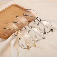 Klassische runde Metallrahmen Myopia Brillen Mode Retro optische Brille Ultraleichte Brille