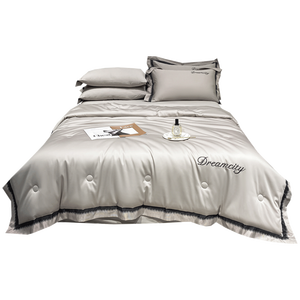 2025 Dream Series Edredón de verano Nuevo borde ancho digital Lavado Seda Hielo Bordado Tencel Cuatro piezas para aire acondicionado - Product Image 5