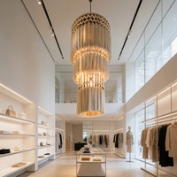 Luminaire suspendu surdimensionné personnalisé avec franges pour l'hôtellerie et la décoration de espaces résidentiels de luxe