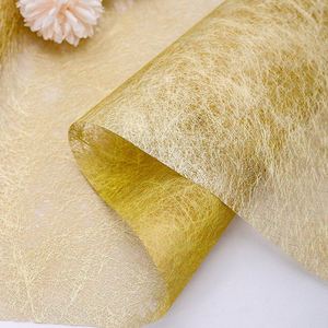 Microstar 28*500cm or estampage <span class=keywords><strong>Net</strong></span> gaze soie Polyestar chemin de Table anniversaire fête de mariage décoration nappe décorative - Product Image 6