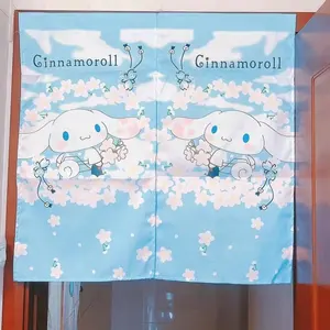 79*79Cm japonés Mymelody Cinnamoroll dibujos animados Blackout tela puerta cortina Kawaii Anime hogar dormitorio decoración media cortina