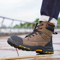 L599-Fabricant de chaussures de sécurité en Chine Bottes de travail à bout de sécurité en cuir noir pour hommes, chaussures de construction avec semelle extérieure en caoutchouc PU