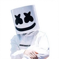 Masque DJ blanc en forme de casque, idéal pour festival de musique EDM, cosplay, déguisement, masque intégral pour Halloween, accessoire de fête rave