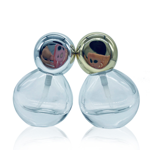 Confezione cosmetica di lusso flacone di vetro per fondotinta per lozione di siero vuoto trasparente a forma di sfera da 30 <span class=keywords><strong>ml</strong></span> con flacone di vetro a pompa contagocce da 30 <span class=keywords><strong>Ml</strong></span> - Product Image 2