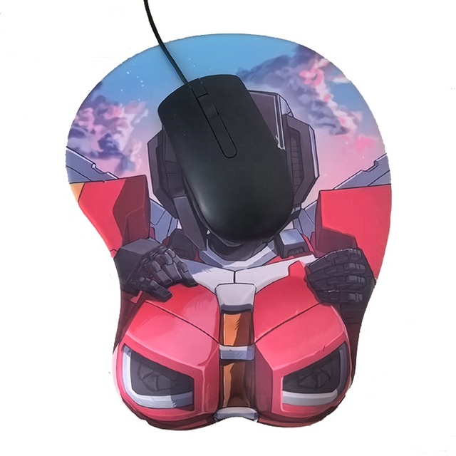 Hot Selling Custom Design Heated Silicon Anime 3D Wrist Support Oppai Mousepad Pain Relief Ergonomic
