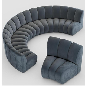 Custom Semicircular 6-Seater Modular <strong>Sofa</strong> Corner Seating Midnight Blue Modern Design Durable Commercial Use Hotel &amp; Mall <strong>Sofa</strong> - Product Image 1