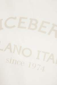 Camiseta de algodón Iceberg de alta calidad de primera calidad, camiseta de manga corta de marfil con cuello redondo acanalado - Product Image 3