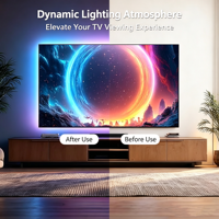 Kit de rétroéclairage intelligent pour écran, bande LED RGBIC pour moniteur de jeu, téléviseur, PC, éclairage d'ambiance, contrôle par application 2.1