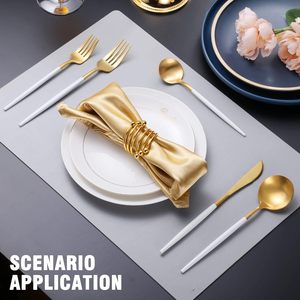 Luxury Eco-Friendly Matte Gold <b>Flatware</b> <b>Set</b> for Hotel Restaurant Party Use Stainless Steel Knives Forks Spoons - Product Image 5
