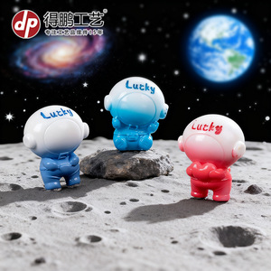 Figuras de Resina de Astronautas de la Suerte, Forma Regordeta, Decoración Artística para el Hogar, Adorno de Escritorio - Product Image 4