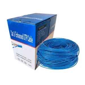 CAT5e 1000ft katı bakır mavi İnternet Ethernet uzatma kablosu ağ Modem LAN yönlendirici kablo