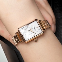 Montre pour femmes avec bracelet en cuir, cadran en marbre, mouvement japonais Miyota à quartz, marque OEM, prix compétitif