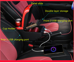 <span class=keywords><strong>Pour</strong></span> citroën C1 Peugeot 107 <span class=keywords><strong>Toyota</strong></span> <span class=keywords><strong>Aygo</strong></span> BJ Byd F0 voiture cuir accoudoir Console boîte de rangement voiture intérieur accessoires - Product Image 4