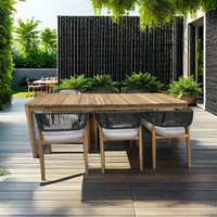 Meubles de salle à manger de jardin modernes et luxueux Ensemble de salle à manger extensible pour l'extérieur table et chaises à cadre en aluminium nouveau design pour patio