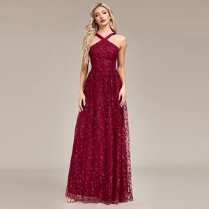 Vestidos de Dama de Honor Modernos para Boda, Brillantes, sin Espalda, sin Mangas, con Cuello Halter, Corte en A, Vestidos de Fiesta para Mujer, Vestidos de Noche - Product Image 1