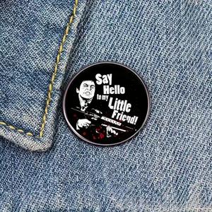 Molde almacenado impreso Scarface <span class=keywords><strong>película</strong></span> clásica broche Aleación de Zinc insignia redonda Pin de esmalte duro - Product Image 4