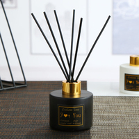 Nouveau Design — flacons en verre d'aromathérapie, avec bâtons en rotin, de 50ml, 120ml et 200ml, en blanc ou noir