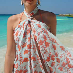 OEM Women's Hawaiian <b>Printed</b> Soft Luxury Sarong Customized High Quality 100% Rayon Voile Pareos - Product Image 3