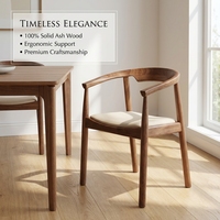 Chaise de salle à manger moderne en bois massif avec siège rembourré, style nordique, fauteuil pour maison, bureau, bar, restaurant, hôtel – Usine avec 20 ans d'expérience