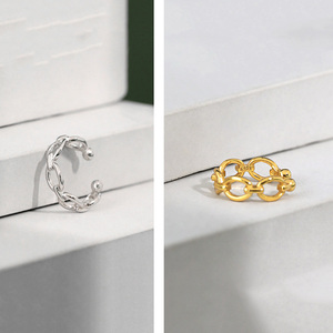 WMCE045 S925 de oreja de plata de hebilla 2020 hueco nuevo cadena delgada péché piercing clip de oreja mujer <span class=keywords><strong>salvaje</strong></span> pendientes - Product Image 3