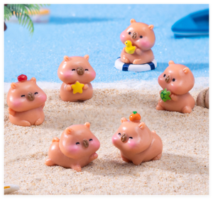 Dessin animé mini résine animal crocodile canard rose natation capybara grand petit moyen mini maison <span class=keywords><strong>de</strong></span> poupée accessoires été <span class=keywords><strong>jardin</strong></span> décor - Product Image 5
