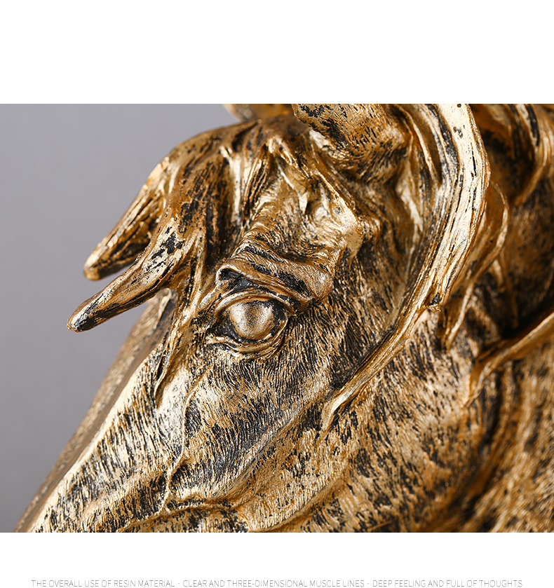 Hot selling retro home living room decoration art crafts horse head sculpture
