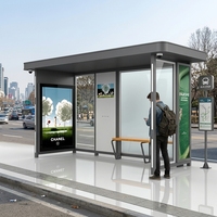Abri d'arrêt de bus intelligent avec affichage des horaires intégré et prises USB
