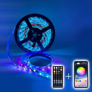 Iluminación Ambiental para Automóvil, Control Remoto Inalámbrico RF, Color de Ensueño, Smd 5050, 12 V, 5 m, Tira de Luces LED RGB Impermeables - Product Image 1