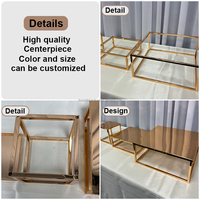 Séparateur de gâteau flottant carré en métal doré, support d'espacement pour gâteaux, décoration de gâteau pour mariage, anniversaire, fête, pour présentation