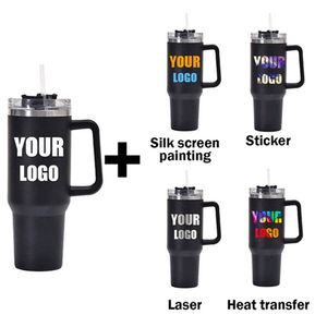 Custom H2.0 Double Wall Insulated Large Coffee <strong>Mug</strong> 40 oz Tumbler Adventure Cup Stainless Steel Travel <strong>Mug</strong> <strong>with</strong> <strong>Handle</strong> <strong>Mug</strong> - Product Image 5