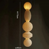 Lampe suspendue en papier de riz faite à la main, grande lanterne décorative d'intérieur personnalisable en usine